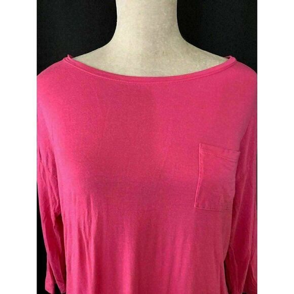 Vince Womens Solid Pink Boat Neck Long Sleeve Top T Shirt Medium - Picture 2 of 5